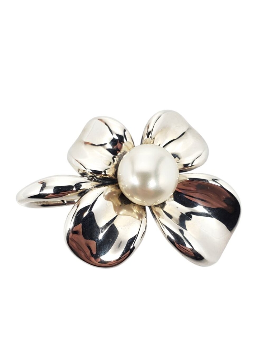 Ann King Sterling Silver Orchid White Pearl Pendant #24306